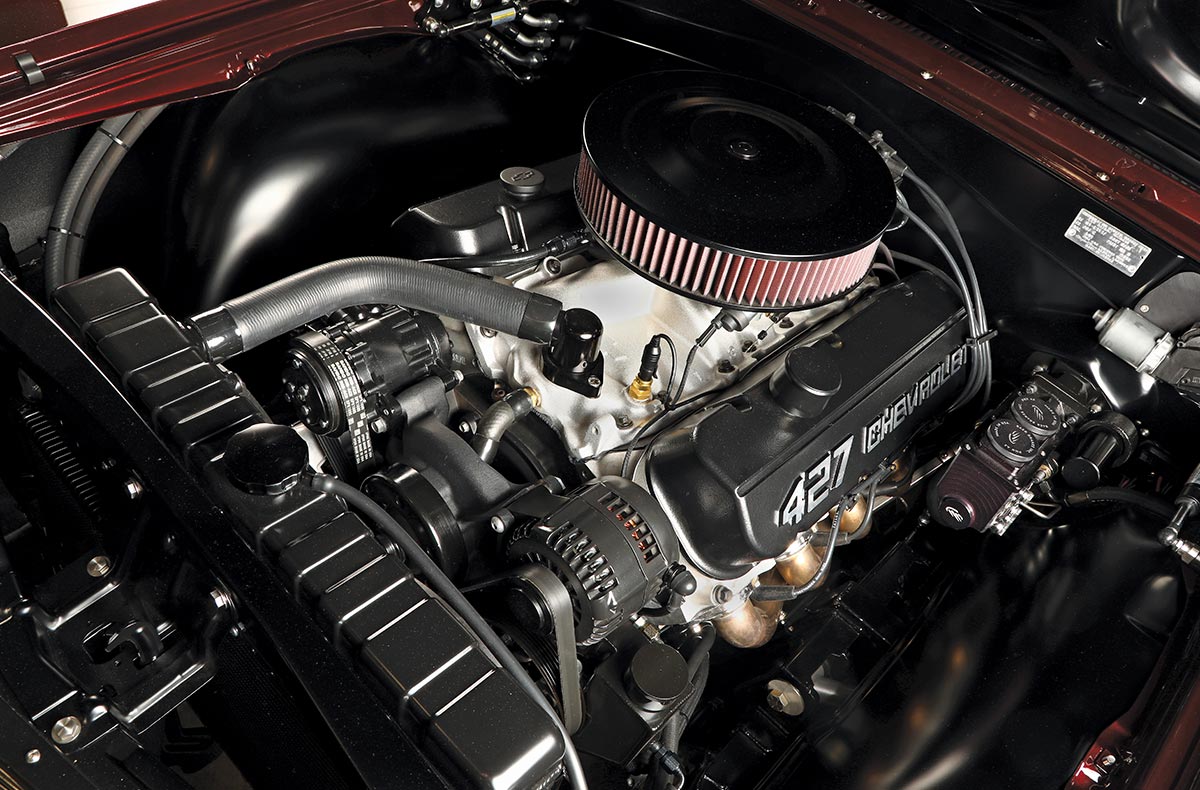 1965 Chevrolet Chevelle 427 engine bay polished components big-block