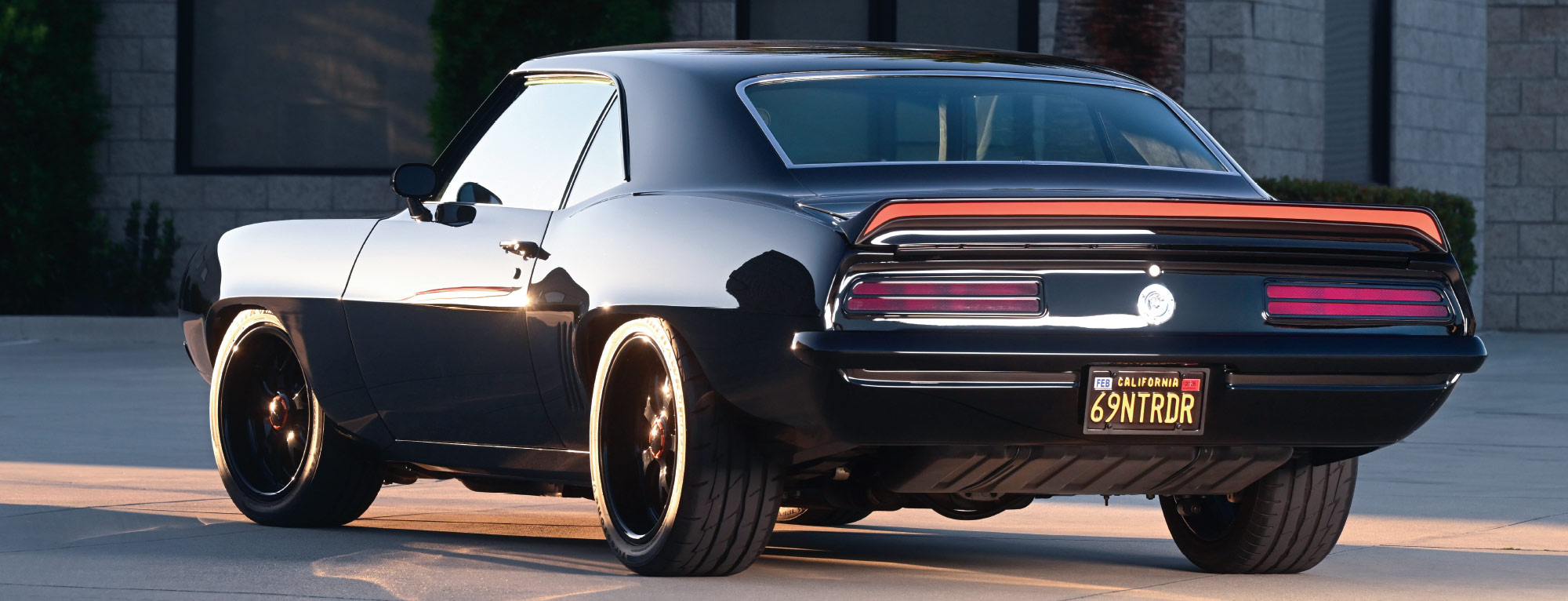 pro touring 1969 camaro rear view of trunk and tail lights