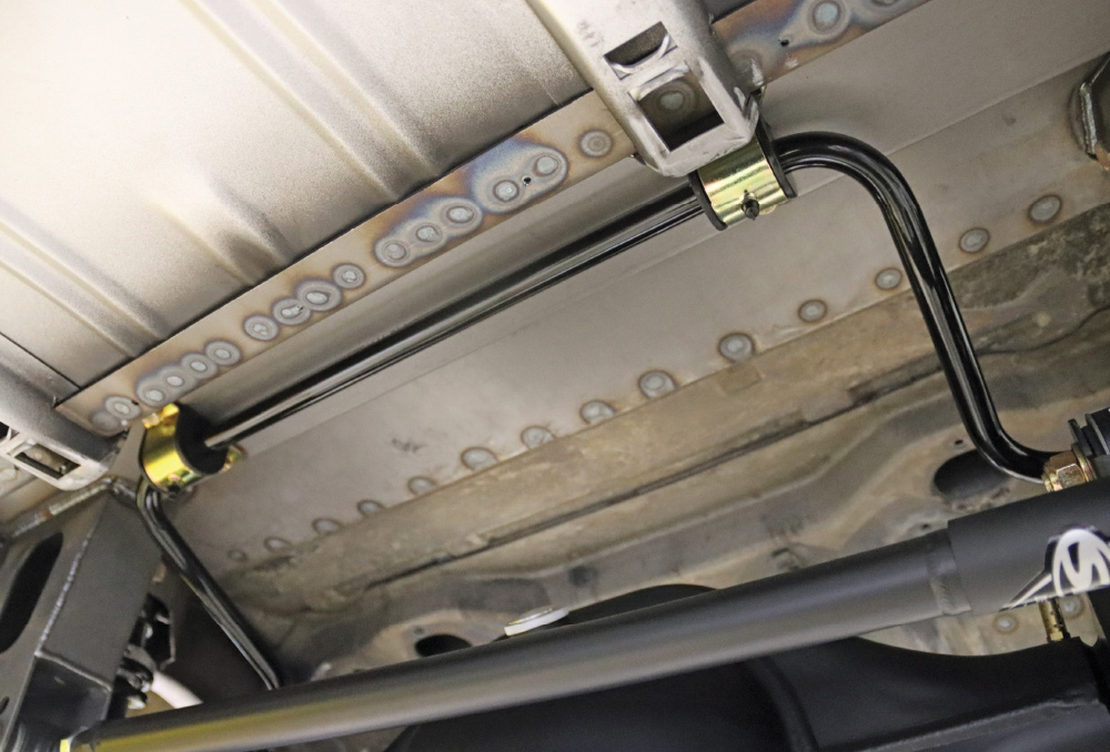 automotive sway bar, designed to reduce body roll and improve vehicle handling