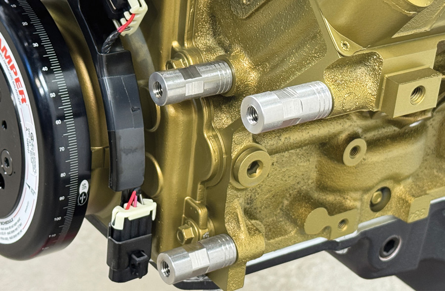 Mounting stainless standoffs onto the driver side studs