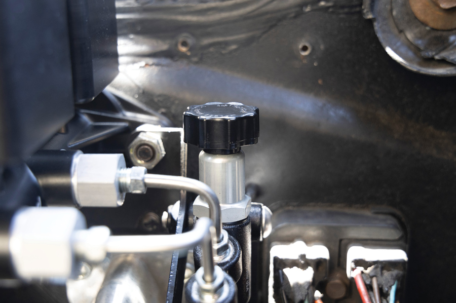 Adjustment knob turned in for testing.