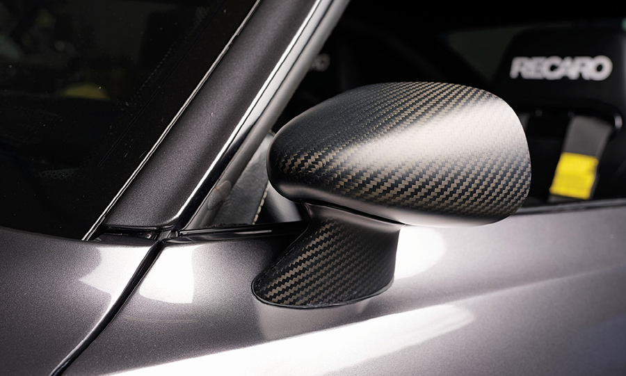 Anvil Auto carbon-fiber bullet side mirror.