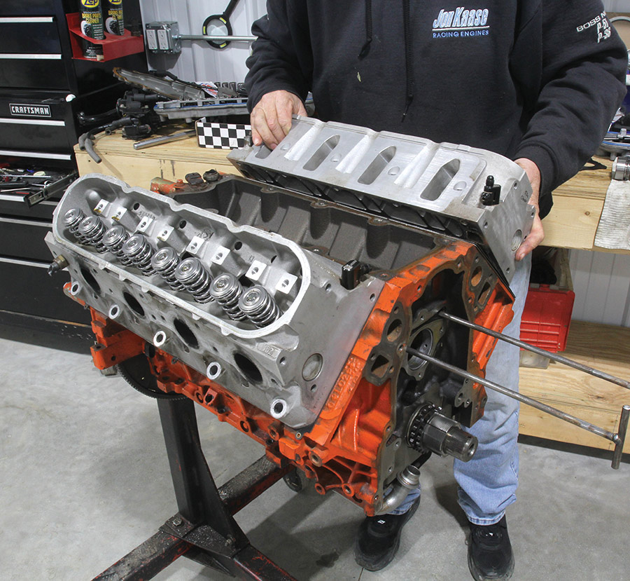 Removing cylinder head from LS block.