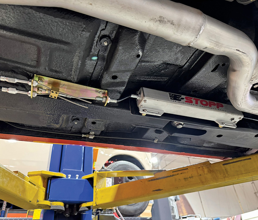 Completed electronic parking brake and cable installation.