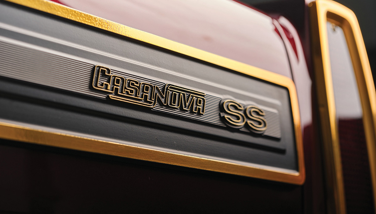 Close-up of custom Casa Nova SS emblem.