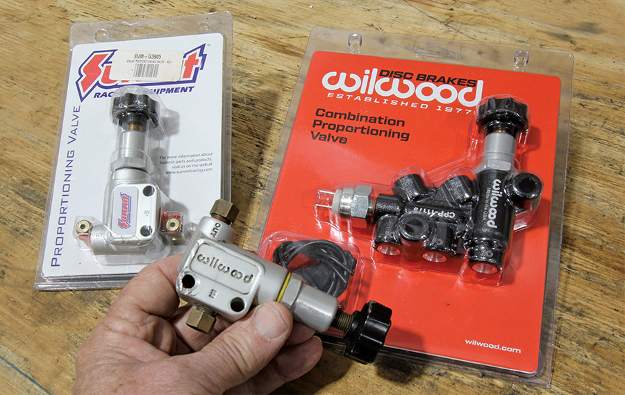 Comparison of different adjustable brake proportioning valves from Summit and Wilwood.