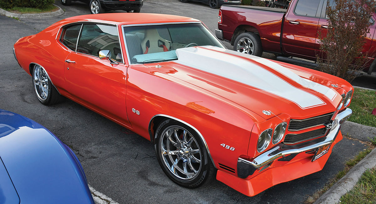 Orange 1970 Chevelle SS with cowl hood