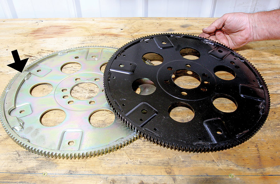 Comparison of internally and externally balanced flexplates.