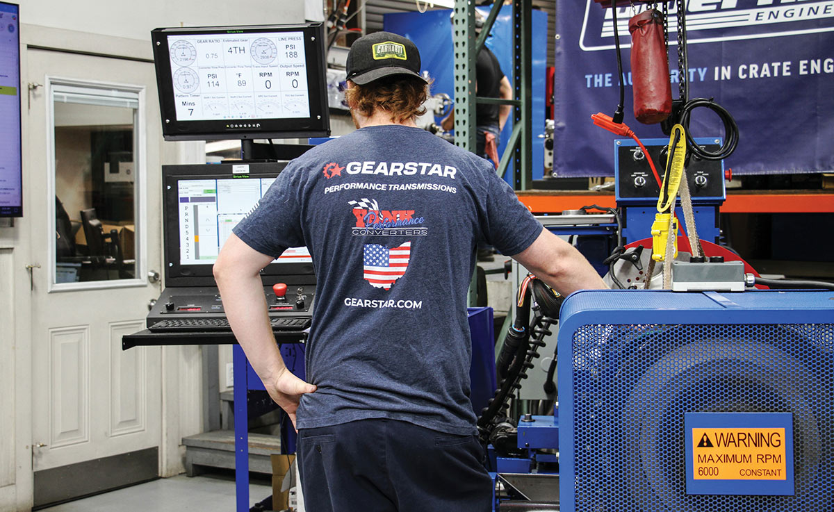 Transmission undergoing final dyno testing.